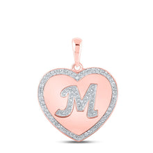 Load image into Gallery viewer, Romantic Rose Gold Diamond Heart Initial Pendant - Splendid Jewellery