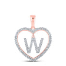Romantic Rose Gold Diamond Heart Initial Pendant - Splendid Jewellery