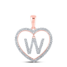 Load image into Gallery viewer, Romantic Rose Gold Diamond Heart Initial Pendant - Splendid Jewellery