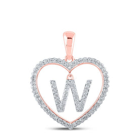 Romantic Rose Gold Diamond Heart Initial Pendant - Splendid Jewellery