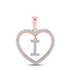 Romantic Rose Gold Diamond Heart Initial Pendant - Splendid Jewellery