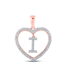 Load image into Gallery viewer, Romantic Rose Gold Diamond Heart Initial Pendant - Splendid Jewellery