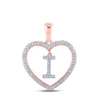 Romantic Rose Gold Diamond Heart Initial Pendant - Splendid Jewellery