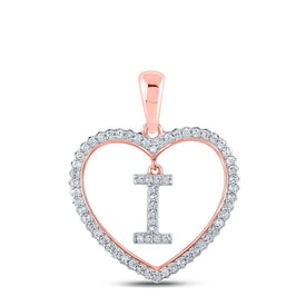 Romantic Rose Gold Diamond Heart Initial Pendant - Splendid Jewellery