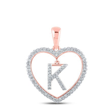 Load image into Gallery viewer, Romantic Rose Gold Diamond Heart Initial Pendant - Splendid Jewellery