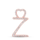 Romantic Rose Gold Diamond Heart Initial Pendant - Splendid Jewellery