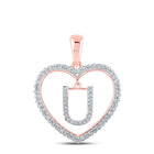 Romantic Rose Gold Diamond Heart Initial Pendant - Splendid Jewellery