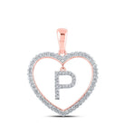 Romantic Rose Gold Diamond Heart Initial Pendant - Splendid Jewellery