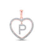 Romantic Rose Gold Diamond Heart Initial Pendant - Splendid Jewellery