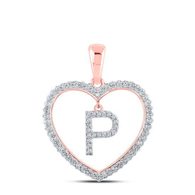 Romantic Rose Gold Diamond Heart Initial Pendant - Splendid Jewellery