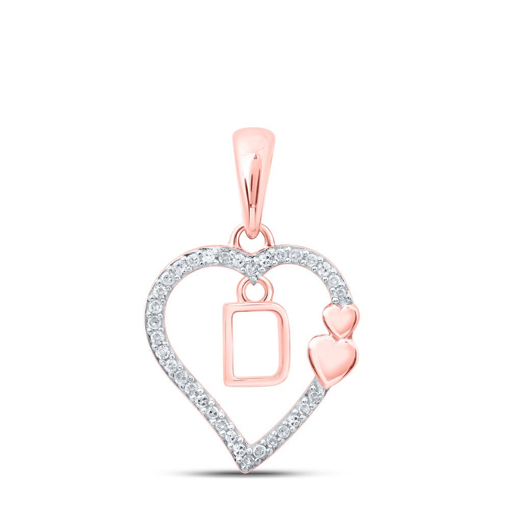 Romantic Rose Gold Diamond Heart Initial Pendant - Personalized Love and Affection Necklace - Splendid Jewellery
