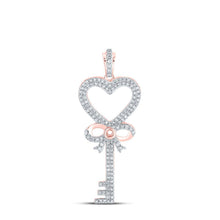 Load image into Gallery viewer, Romantic Rose Gold Diamond Heart Key Pendant - Splendid Jewellery
