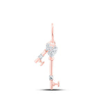 Romantic Rose Gold Diamond Heart Key Pendant - Splendid Jewellery