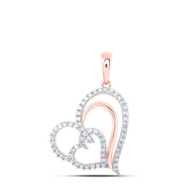 Romantic Rose Gold Diamond Heart & Love Pendant - Splendid Jewellery