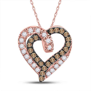 Romantic Rose Gold Diamond Heart & Love Pendant - Splendid Jewellery