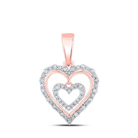 Romantic Rose Gold Diamond Heart & Love Symbol Pendant - Splendid Jewellery