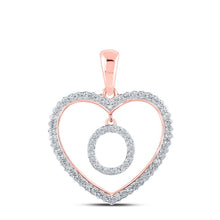 Load image into Gallery viewer, Romantic Rose Gold Diamond Heart "O" Pendant - Splendid Jewellery