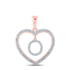 Romantic Rose Gold Diamond Heart "O" Pendant - Splendid Jewellery