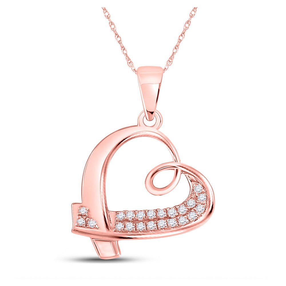 Romantic Rose Gold Diamond Heart Pendant - Splendid Jewellery