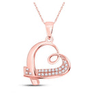 Romantic Rose Gold Diamond Heart Pendant - Splendid Jewellery