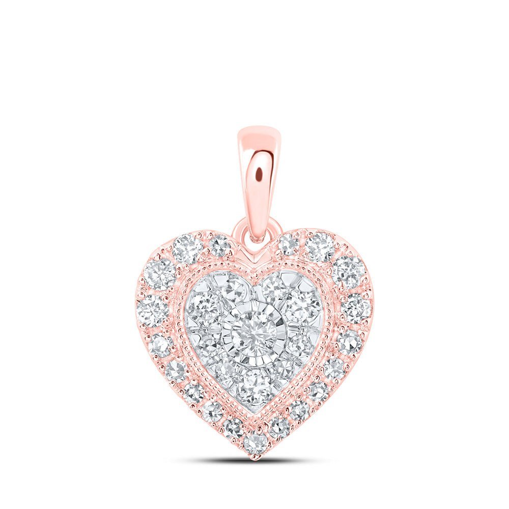 Romantic Rose Gold Diamond Heart Pendant - Splendid Jewellery