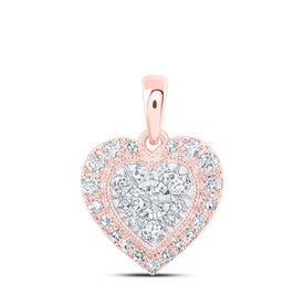 Romantic Rose Gold Diamond Heart Pendant - Splendid Jewellery