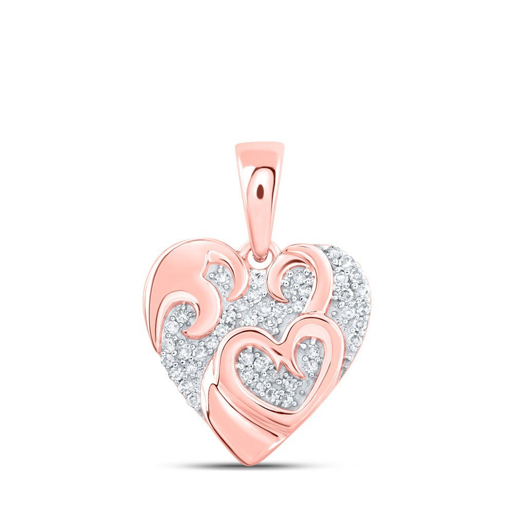 Romantic Rose Gold Diamond Heart Pendant - Splendid Jewellery
