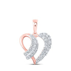 Romantic Rose Gold Diamond Heart Pendant - Splendid Jewellery