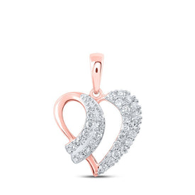 Romantic Rose Gold Diamond Heart Pendant - Splendid Jewellery