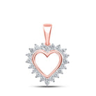 Romantic Rose Gold Diamond Heart Pendant - Splendid Jewellery