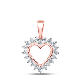 Romantic Rose Gold Diamond Heart Pendant - Splendid Jewellery