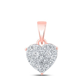 Romantic Rose Gold Diamond Heart Pendant - A Symbol of Love and Elegance - Splendid Jewellery