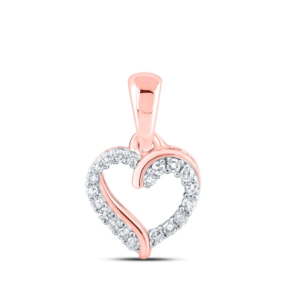 Romantic Rose Gold Diamond Heart Pendant - A Symbol of Love and Elegance - Splendid Jewellery