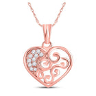 Romantic Rose Gold Diamond Heart Pendant - Symbol of Eternal Love and Elegance - Splendid Jewellery