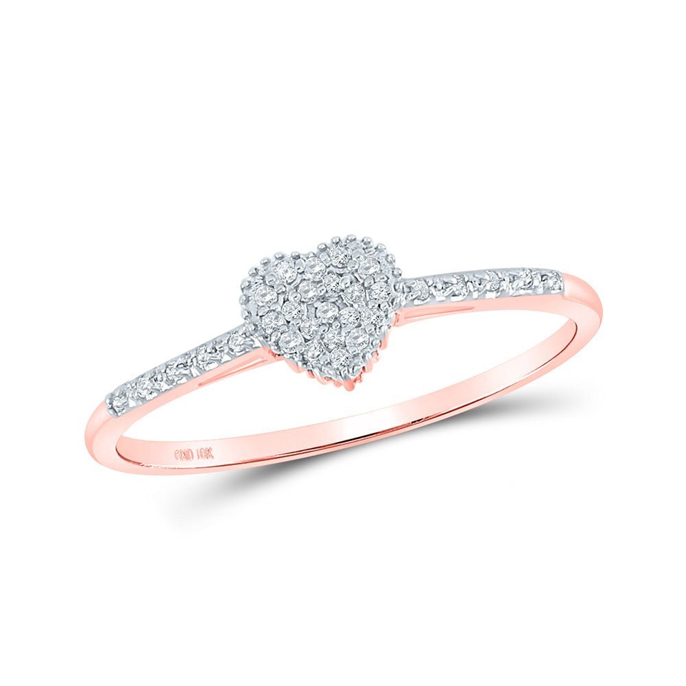 Romantic Rose Gold Diamond Heart Ring - A Symbol of Love and Elegance - Splendid Jewellery