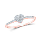 Romantic Rose Gold Diamond Heart Ring - A Symbol of Love and Elegance - Splendid Jewellery