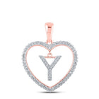 Romantic Rose Gold Diamond Heart "Y" Pendant - Splendid Jewellery