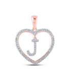 Romantic Rose Gold Diamond Initial Heart Pendant - Splendid Jewellery