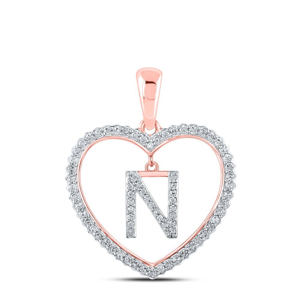 Romantic Rose Gold Diamond Initial & Letter Pendant - Splendid Jewellery