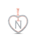 Romantic Rose Gold Diamond Initial & Letter Pendant - Splendid Jewellery
