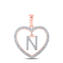 Load image into Gallery viewer, Romantic Rose Gold Diamond Initial &amp; Letter Pendant - Splendid Jewellery