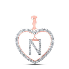 Romantic Rose Gold Diamond Initial & Letter Pendant - Splendid Jewellery