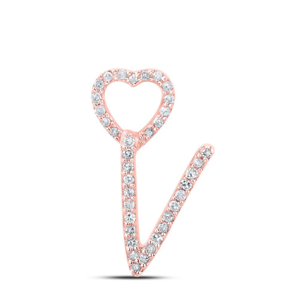 Romantic Rose Gold Diamond Initial & Letter Pendant - Splendid Jewellery
