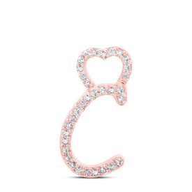 Romantic Rose Gold Diamond Initial & Letter Pendant - Splendid Jewellery