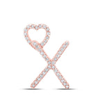 Romantic Rose Gold Diamond Initial & Letter Pendant - Splendid Jewellery