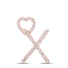 Romantic Rose Gold Diamond Initial & Letter Pendant - Splendid Jewellery