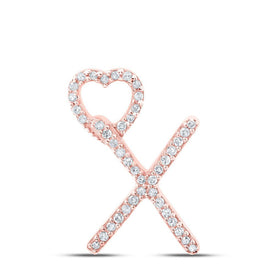 Romantic Rose Gold Diamond Initial & Letter Pendant - Splendid Jewellery