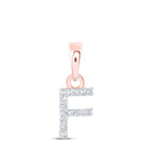 Romantic Rose Gold Diamond Initial Pendant - Splendid Jewellery