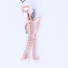 Load image into Gallery viewer, Romantic Rose Gold Diamond Initial Pendant - Alternate view 2 from Splendid Jewellery