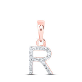 Romantic Rose Gold Diamond Initial Pendant - Splendid Jewellery